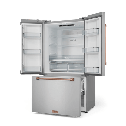 THOR KITCHEN RF3621CTD99RSG 36 Inch 20.3 Cu Ft French Door Counter Depth Refrigerator With Ice ...