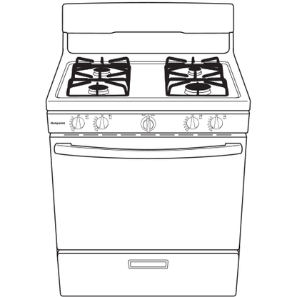 HOTPOINT RGBS300DMBB Hotpoint 30"" Free-standing Gas Range