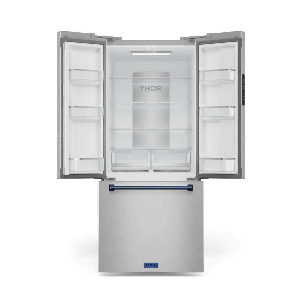 THOR KITCHEN RF3017FFD99BLU 30 Inch 17.7 Cu Ft French Door Counter Depth Refrigerator With Ice ...