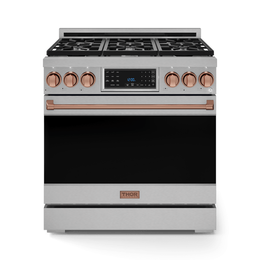 THOR KITCHEN RSG36RSG 36 Inch Professional Gas Range With Tilt Panel Touch Control In STA...