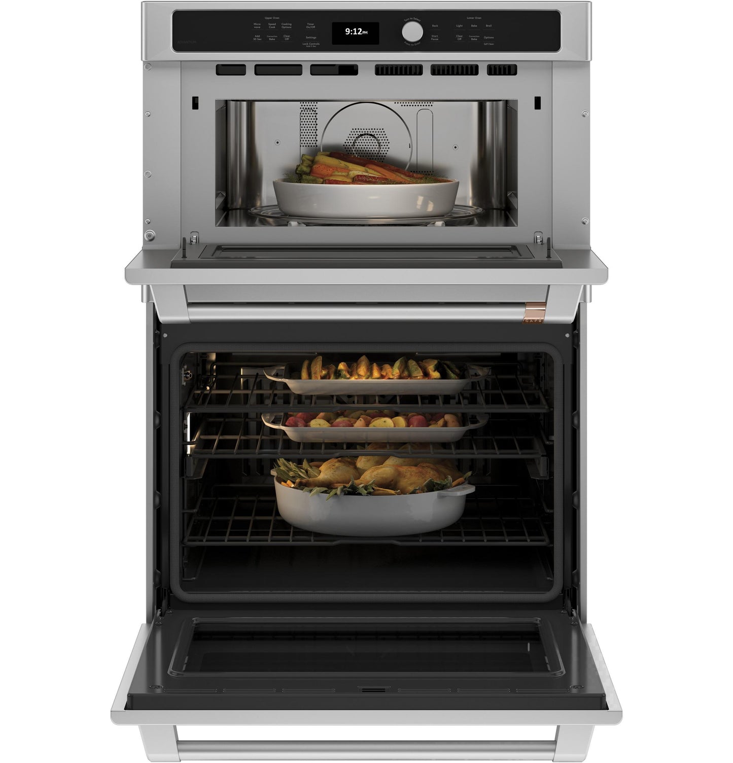 CAFE CTC912P2NS1 Cafe 30 In. Combination Double Wall Oven With Convection and ...