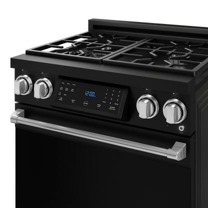 THOR KITCHEN RSG30BSS 30 Inch Professional Gas Range With Tilt Panel Touch Control In BLA...