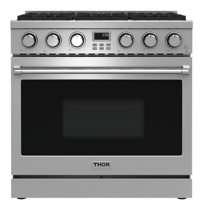 THOR KITCHEN ARG36 36 Inch Contemporary Professional Gas Range In Stainless Steel