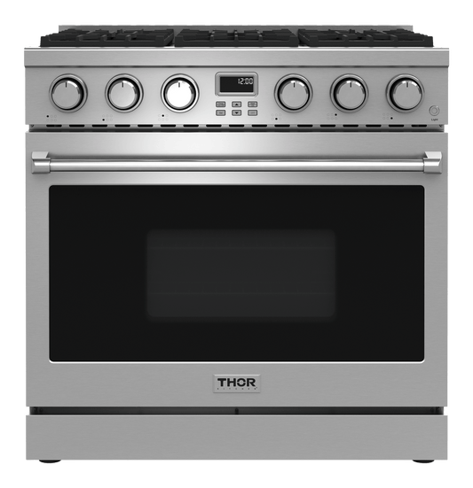 THOR KITCHEN ARG36 36 Inch Contemporary Professional Gas Range In Stainless Steel