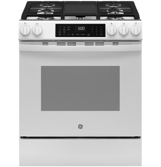 GE APPLIANCES GGS600AVWW Ge 30"" Slide-in Front-control Convection Gas Range With No PREHE...