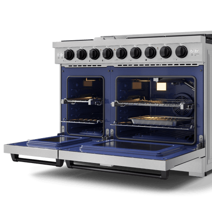 THOR KITCHEN RSG48ELPBLK 48 Inch Professional Lp Range With Tilt Panel Touch Control In STAI...