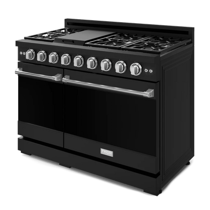 THOR KITCHEN RSG48EBLPSS 48 Inch Professional Lp Range With Tilt Panel Touch Control In BLAC...
