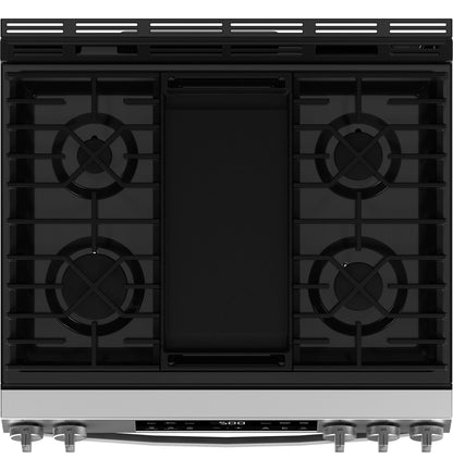GE APPLIANCES GGS500SVSS Ge 30"" Slide-in Front Control Gas Range With Crisp Mode