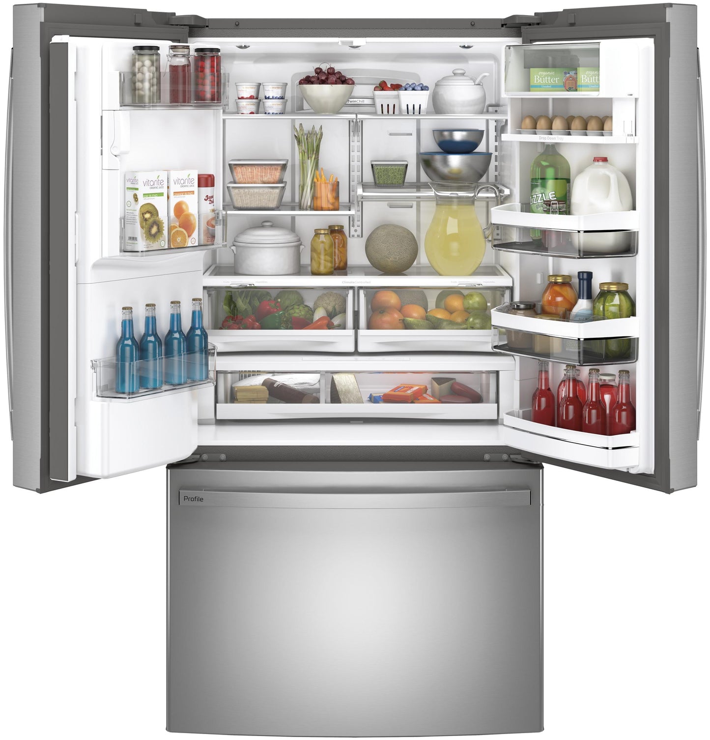 GE APPLIANCES PYE22KYNFS GE Profile Series Energy Star 22.1 Cu. Ft. Counter-depth FRE...