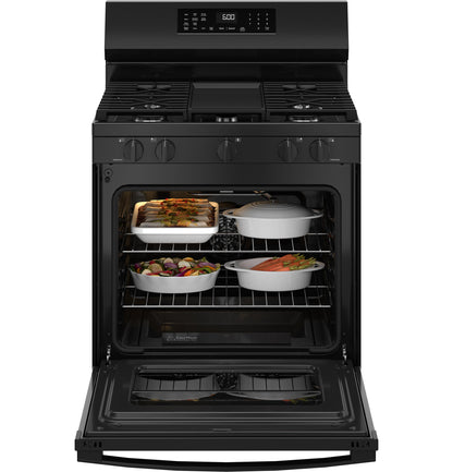 GE APPLIANCES GGF600AVBB Ge 30"" Free-standing Gas Convection Range With No Preheat Air FR...
