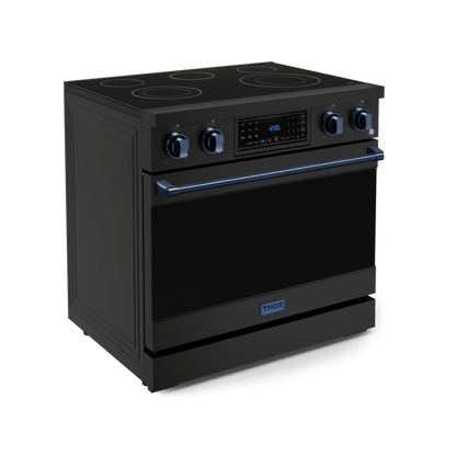 THOR KITCHEN RSE36BBLU 36 Inch Professional Electric Range With Tilt Panel Touch Control I...