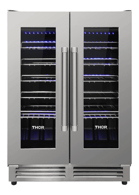 THOR KITCHEN TWC2402 Thor Kitchen 42 Bottle Dual Zone French Door Built-in Wine Cooler