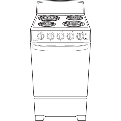 HOTPOINT RAS200DMWW Hotpoint 20"" Electric Free-standing Front-control Electric Range