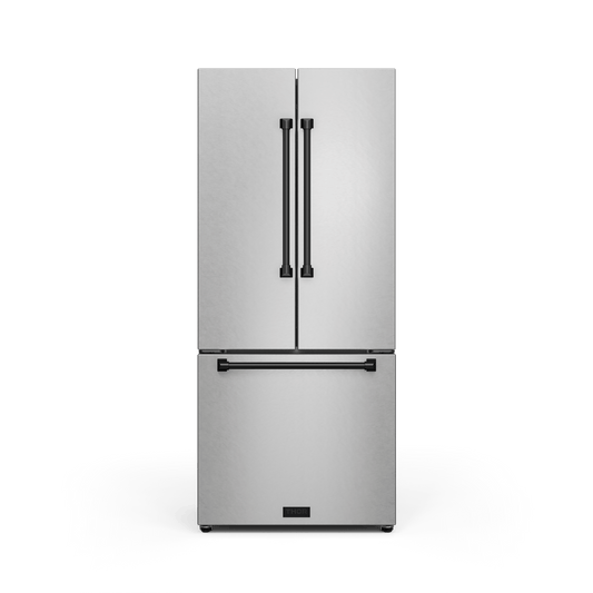 THOR KITCHEN RF3017FFD99BLK 30 Inch 17.7 Cu Ft French Door Counter Depth Refrigerator With Ice ...