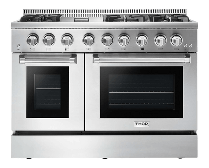 THOR KITCHEN HRD4803ULP 48 Inch Professional Dual Fuel Range In Stainless Steel - Liquid PR...