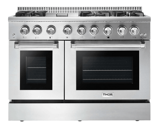 THOR KITCHEN HRD4803ULP 48 Inch Professional Dual Fuel Range In Stainless Steel - Liquid PR...