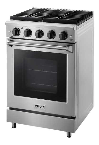 THOR KITCHEN LRG2401ULP 24 Inch Freestanding Gas Range In Stainless Steel - Liquid Propane