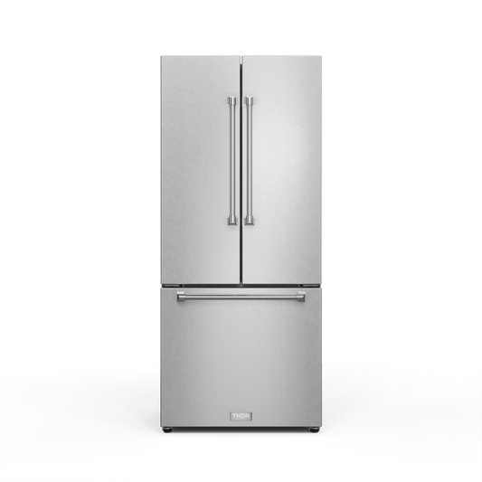 THOR KITCHEN RF3017FFD99 30 Inch 17.7 Cu Ft French Door Counter Depth Refrigerator With Ice ...