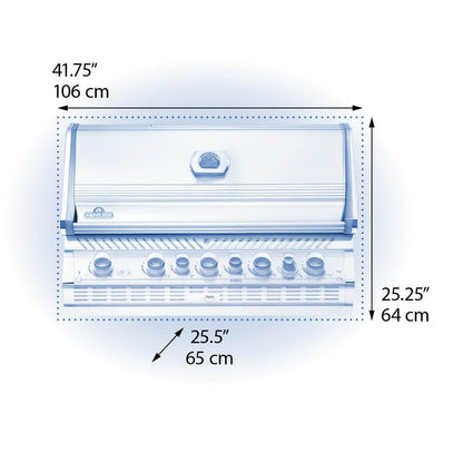 NAPOLEON BBQ BIPRO665RBNSS3 Built-in Prestige Pro 665 Rb Infrared Rear Burner Stainless Steel , ...