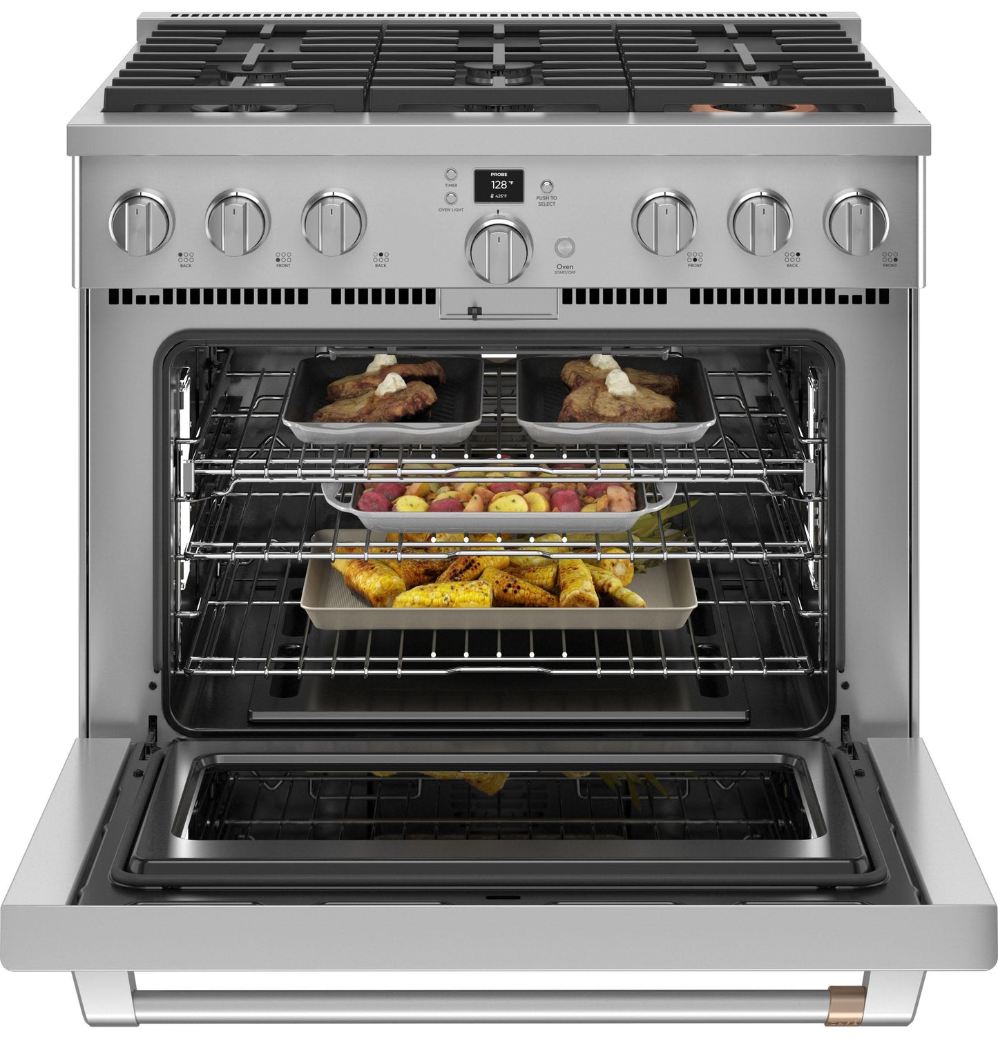 CAFE CGY366P2TS1 Cafe 36"" Smart All-gas Commercial-style Range With 6 Burners ...