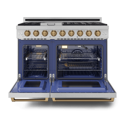 THOR KITCHEN RSG48ELPBRZ 48 Inch Professional Lp Range With Tilt Panel Touch Control In STAI...