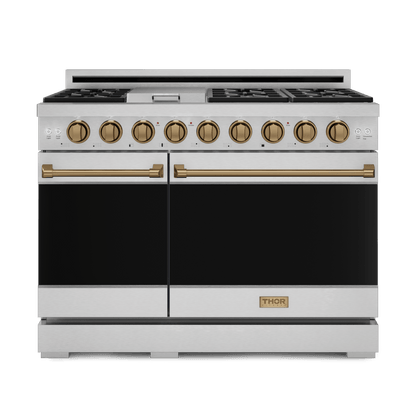 THOR KITCHEN RSG48ELPBRZ 48 Inch Professional Lp Range With Tilt Panel Touch Control In STAI...