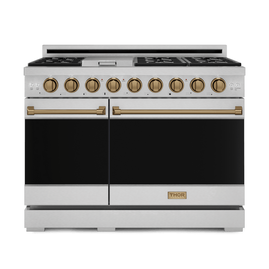 THOR KITCHEN RSG48ELPBRZ 48 Inch Professional Lp Range With Tilt Panel Touch Control In STAI...