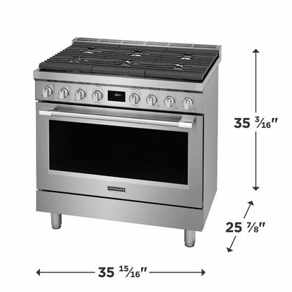 FRIGIDAIRE PCFD3670AF Frigidaire Professional 36"" Dual-fuel Freestanding Range