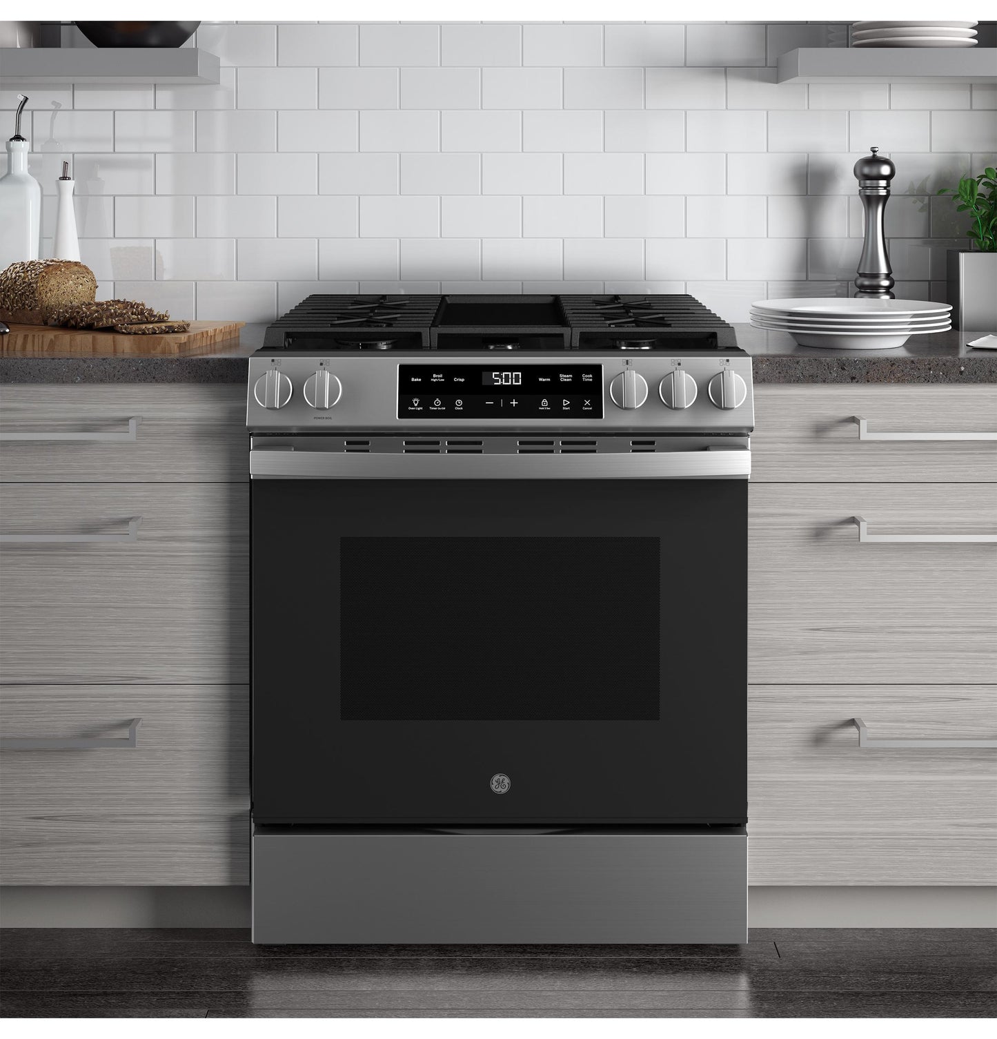 GE APPLIANCES GGS500SVSS Ge 30"" Slide-in Front Control Gas Range With Crisp Mode