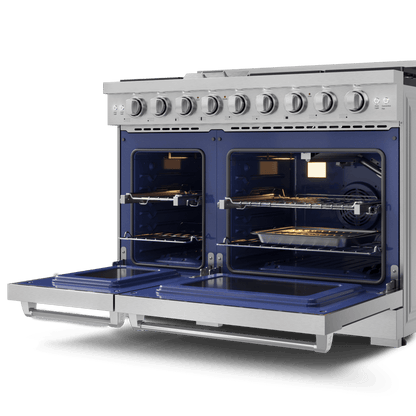 THOR KITCHEN RSG48ELP 48 Inch Professional Lp Range With Tilt Panel Touch Control In STAI...
