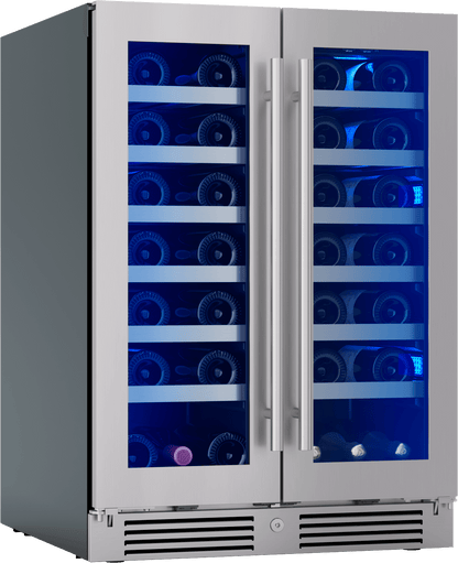 ZEPHYR PRW24C32CG Zephyr 24"" French Door Dual Zone Wine Cooler
