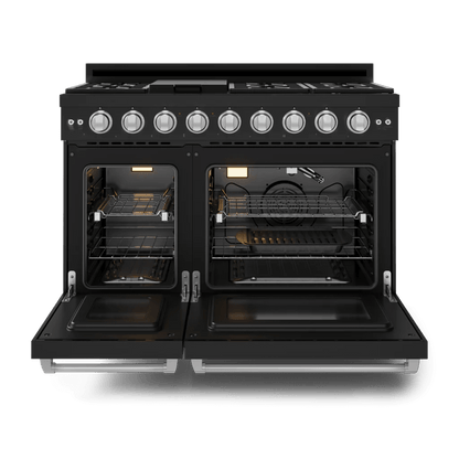 THOR KITCHEN RSG48EBLPSS 48 Inch Professional Lp Range With Tilt Panel Touch Control In BLAC...
