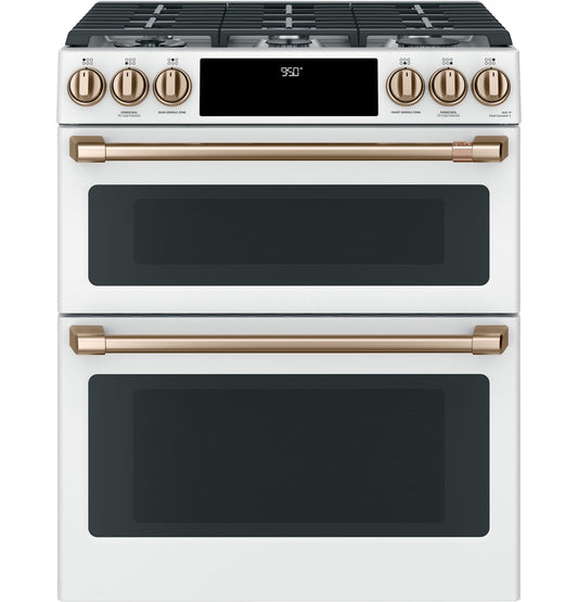 CAFE C2S950P4MW2 Cafe 30"" Slide-in Front Control Dual-fuel Double Oven With CO...