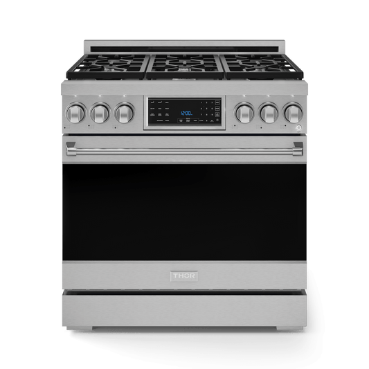 THOR KITCHEN RSG36LP 36 Inch Professional Lp Range With Tilt Panel Touch Control In STAI...