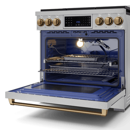 THOR KITCHEN RSG36BRZ 36 Inch Professional Gas Range With Tilt Panel Touch Control In STA...