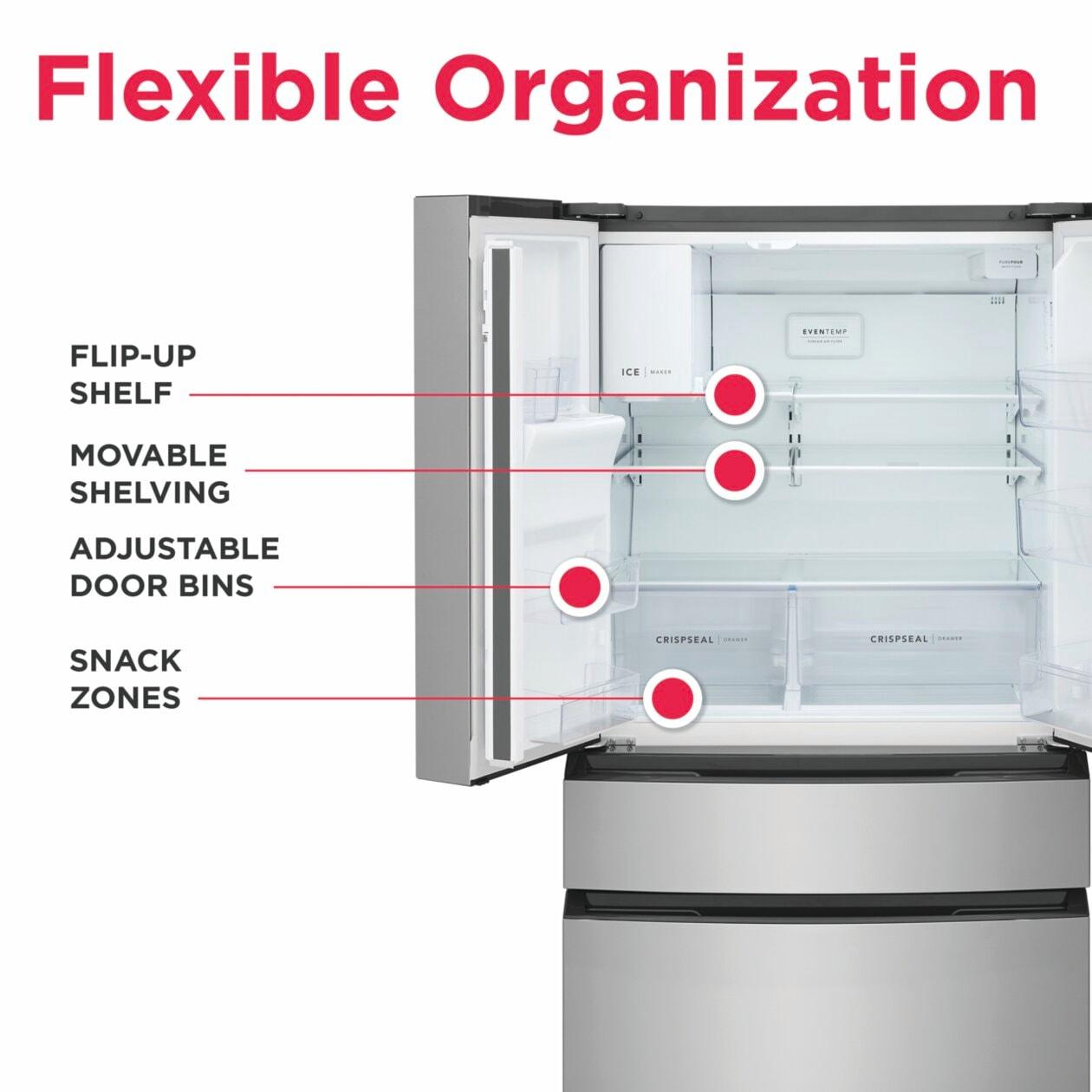 FRIGIDAIRE FRMS2733AV Frigidaire 26 Cu. Ft. Standard-depth 4-door French Door Refrigerator