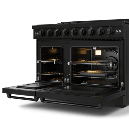 THOR KITCHEN RSG48EBLP 48 Inch Professional Lp Range With Tilt Panel Touch Control In BLAC...