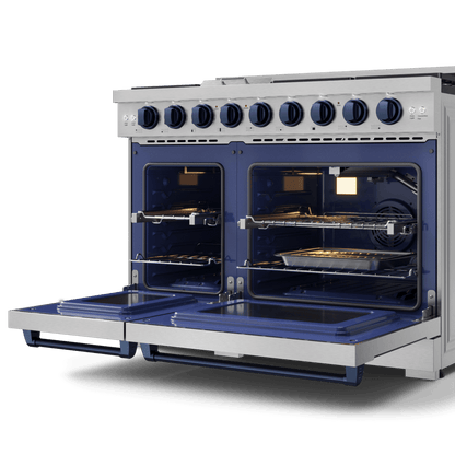 THOR KITCHEN RSG48ELPBLU 48 Inch Professional Lp Range With Tilt Panel Touch Control In STAI...