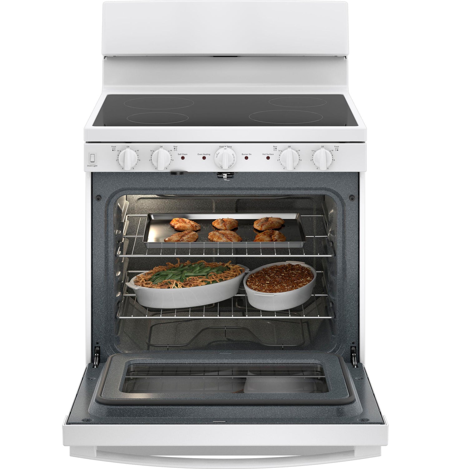 GE APPLIANCES JB480DTWW GE 30"" Free-standing Electric Radiant Smooth Cooktop Range