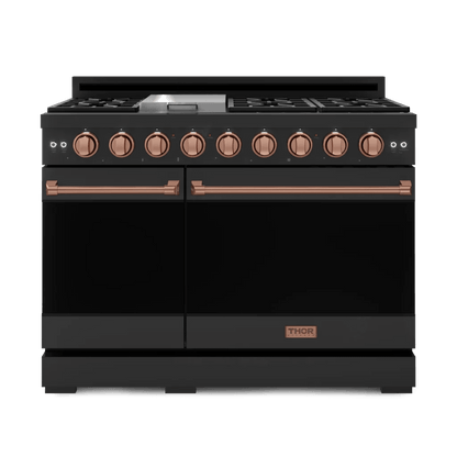 THOR KITCHEN RSG48EBRSG 48 Inch Professional Gas Range With Tilt Panel Touch Control In BLA...