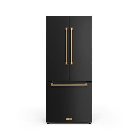 THOR KITCHEN RF3017FFD00BRZ 30 Inch 17.7 Cu Ft French Door Counter Depth Refrigerator With Ice ...