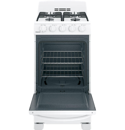 HOTPOINT RGAS200DMWW Hotpoint 20"" Front-control Free-standing Gas Range With Sealed B...