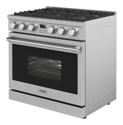 THOR KITCHEN ARG36LP 36 Inch Contemporary Professional Gas Range In Stainless Steel - LI...