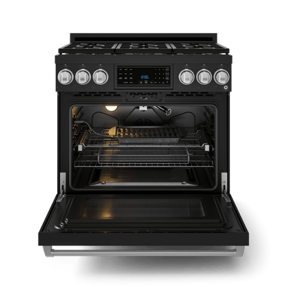 THOR KITCHEN RSG36BSS 36 Inch Professional Gas Range With Tilt Panel Touch Control In STA...