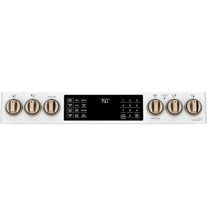 CAFE CES750P4MW2 Cafe 30"" Slide-in Front Control Radiant and Convection DOUBLE...