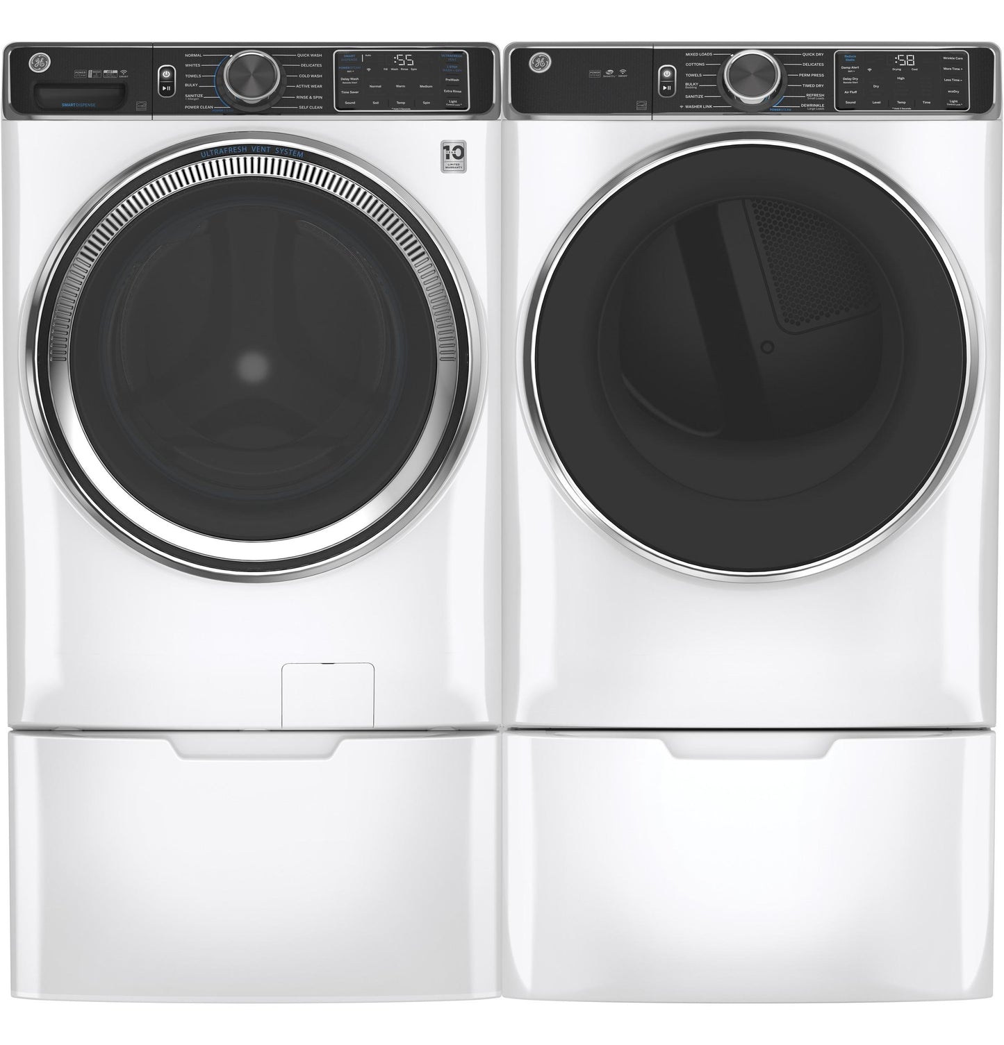 GE APPLIANCES GFW850SSNWW Ge 5.0 Cu. Ft. Capacity Smart Front Load Energy Star Steam WA...