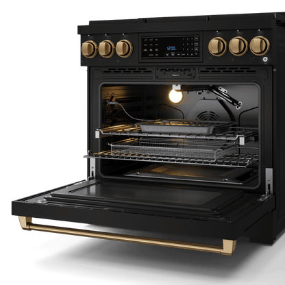 THOR KITCHEN RSG36BBRZ 36 Inch Professional Gas Range With Tilt Panel Touch Control In BLA...