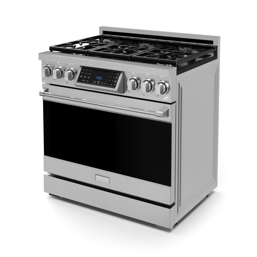 THOR KITCHEN RSG36LP 36 Inch Professional Lp Range With Tilt Panel Touch Control In STAI...