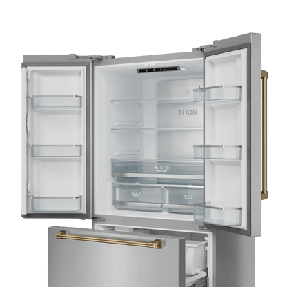 THOR KITCHEN RF3621CTD99BRZ 36 Inch 20.3 Cu Ft French Door Counter Depth Refrigerator With Ice ...