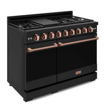 THOR KITCHEN RSG48EBRSG 48 Inch Professional Gas Range With Tilt Panel Touch Control In BLA...